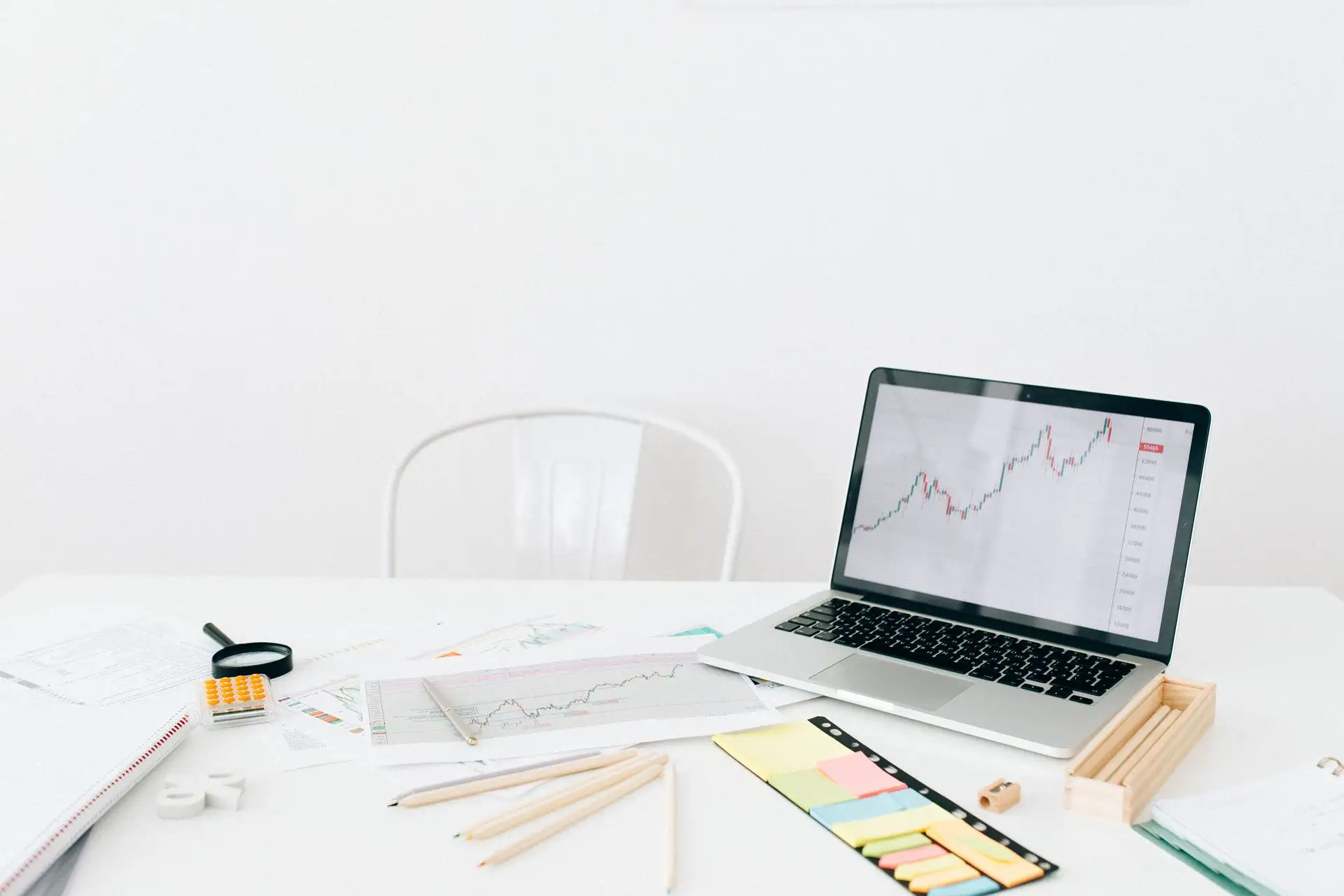 Laptop showing business figures for management information E P Accountants Worcestershire