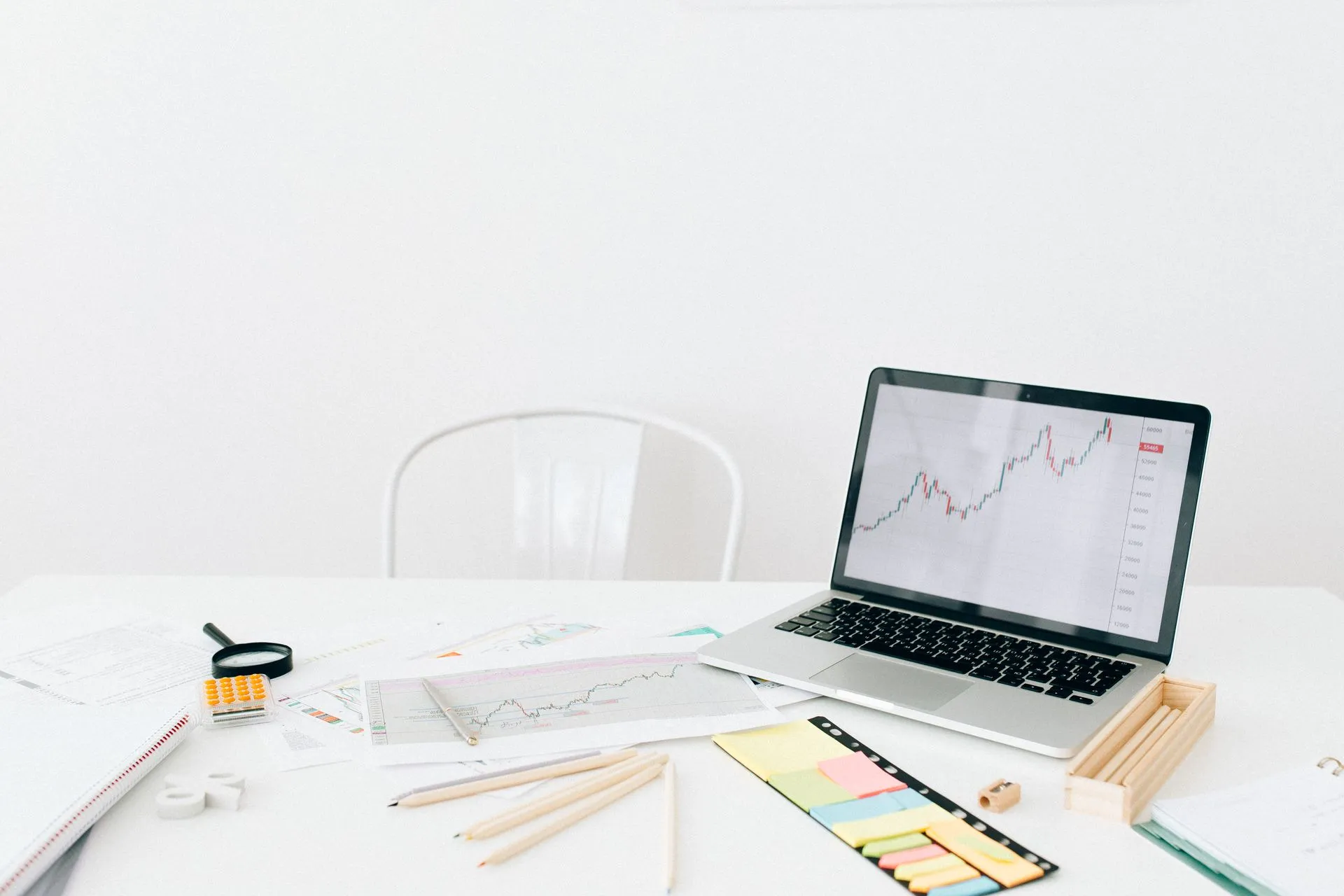 Laptop showing business figures for management information E P Accountants Worcestershire