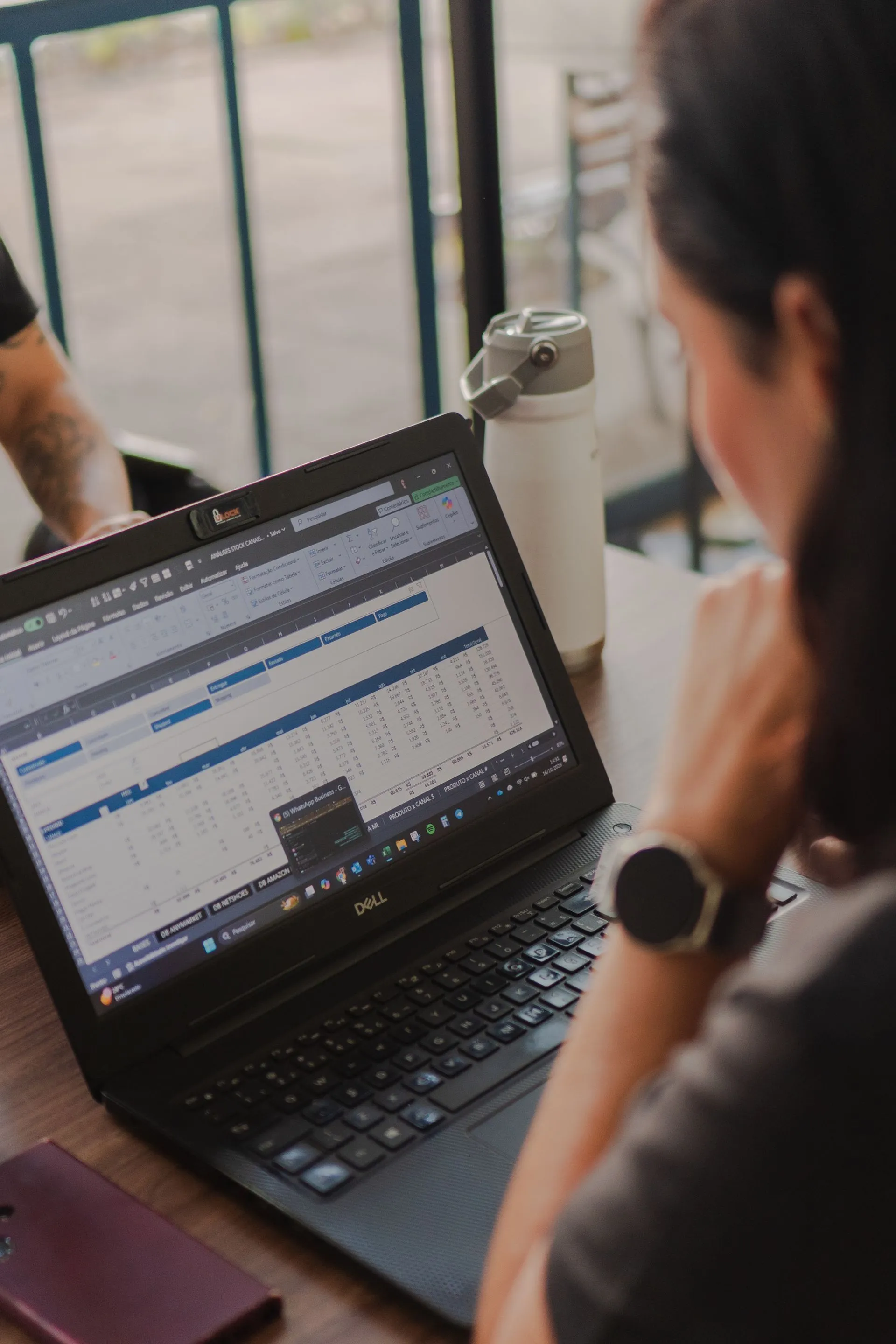 Spreadsheet of business figures on a laptop E P Accountants Worcestershire