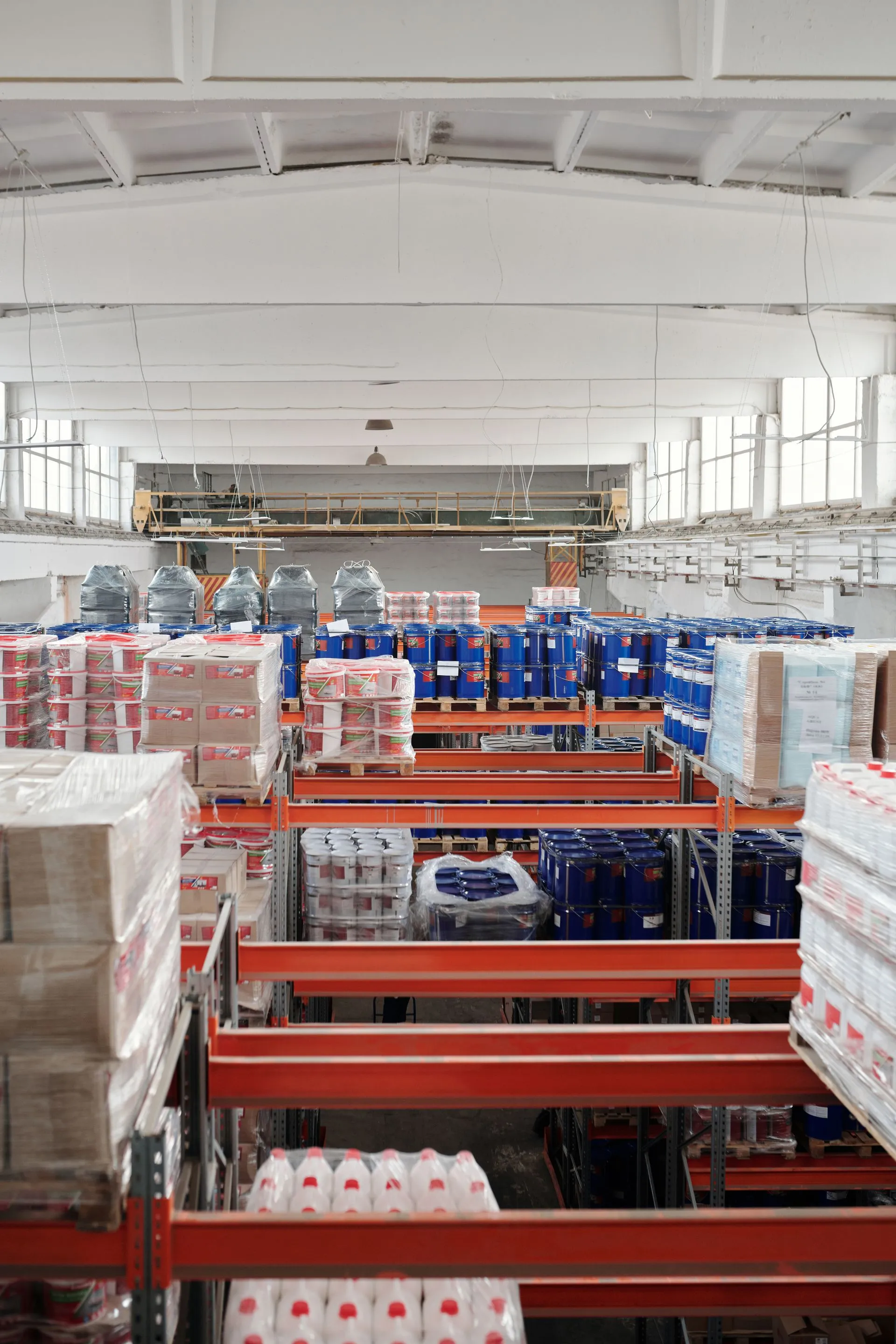 Warehouse shelves of stock for online orders E P Accountants inventory accounting